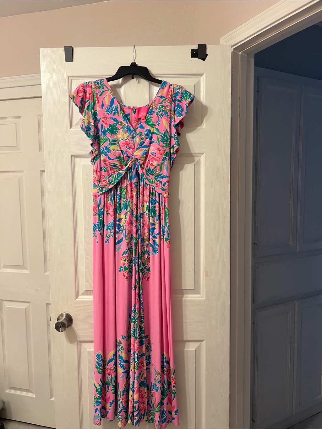 Lilly Pulitzer Pink Tropical Print Maxi Dress